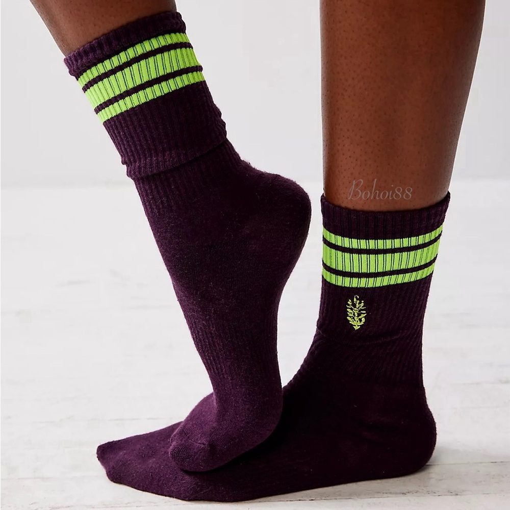 NWT Free People Movement Logo Stripe Tube Socks